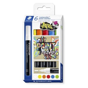 Staedtler Paint Marker - Lumocolor - rund spids - 2,4mm - 6 i assorteret farver